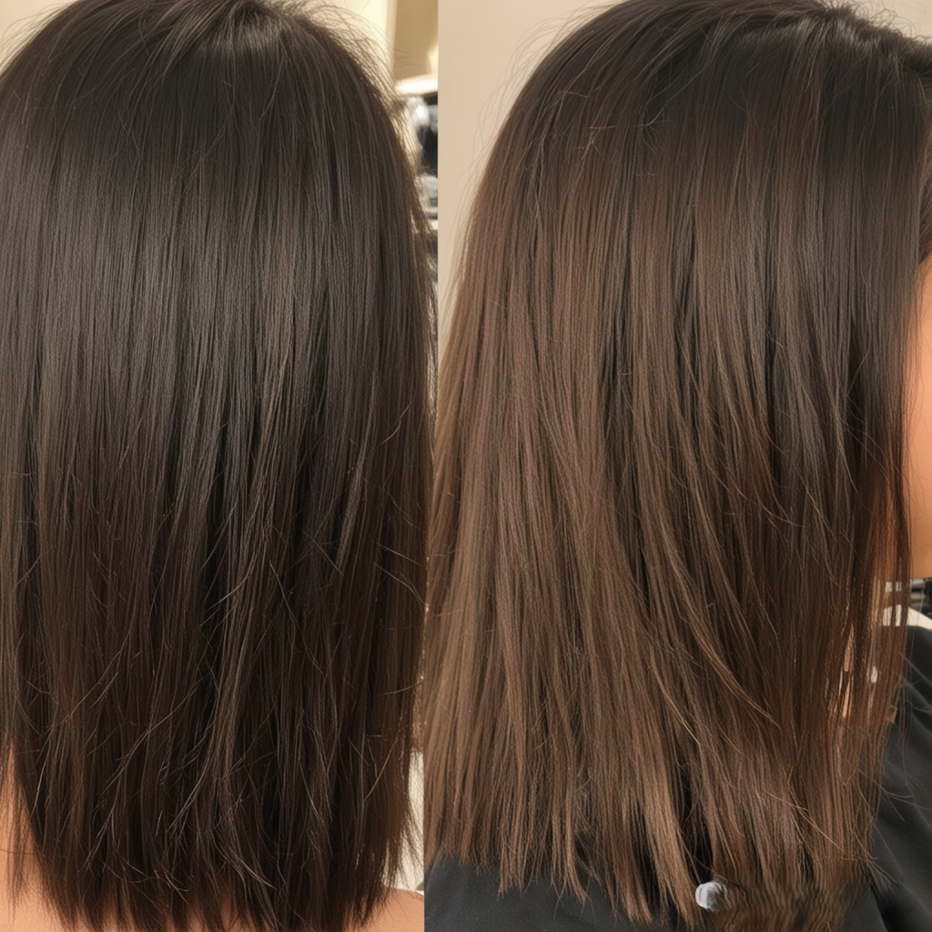Lissage cheveux colorés – résultat lisse et brillant